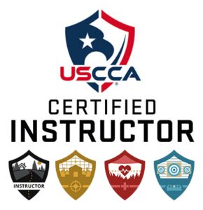 USCCA Certified Instructor with Extra Badges